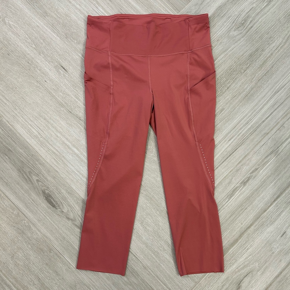Lululemon Women's Leggings Rose Pink Compression Reflective Pockets